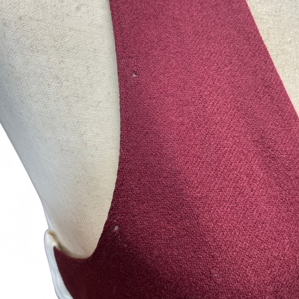 Vintage Maroon Wool Striped Lining 5 Button Poetcore Suit Vest Academia - Picture 6 of 8